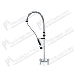 Gruppo doccia con rubinetto biforo a manopole