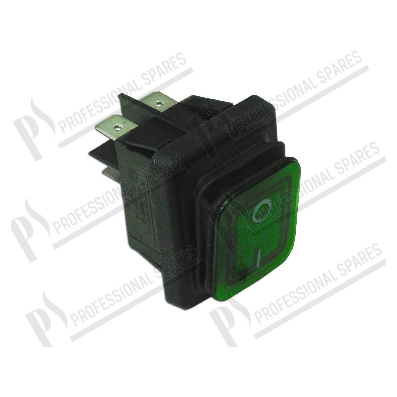 Interruptor basculante verde 22x30 mm. 0-I