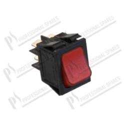 Momentary push switch red backlit 22x30 mm