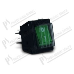 Interrupteur bipolaire lumineux vert 22x30 mm. 0-I
