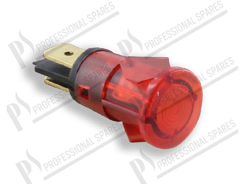 Lampada spia rossa Ø 13 mm 230V - autobloccante